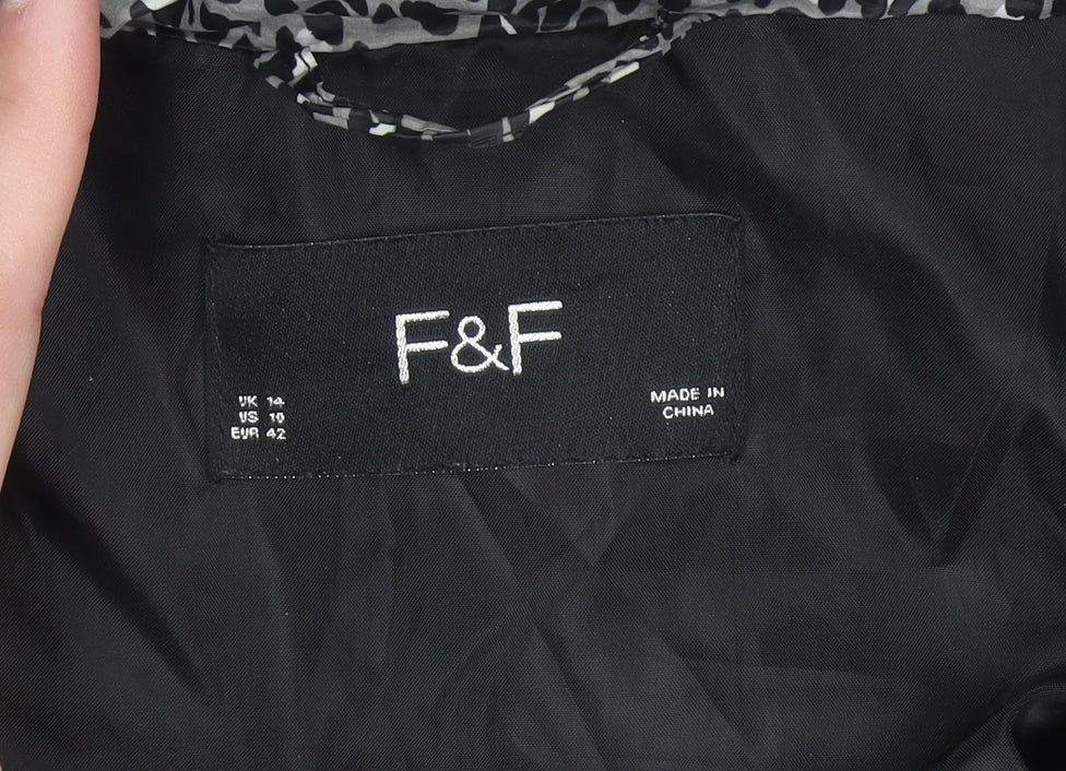 Womens UK Size 14 F&F Grey Puffer Jacket
