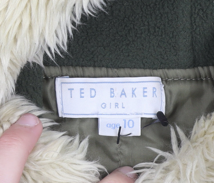 Girls UK Size 10 Years Ted Baker Green Bomber Jacket