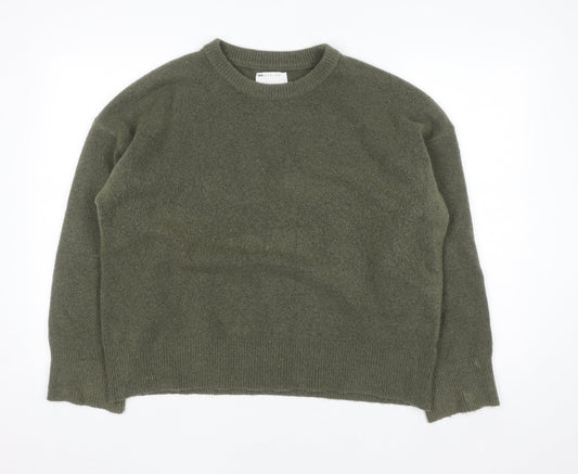 Additional front view of ASOS DESIGN Women’s Green Crew Neck Knit Jumper, size S