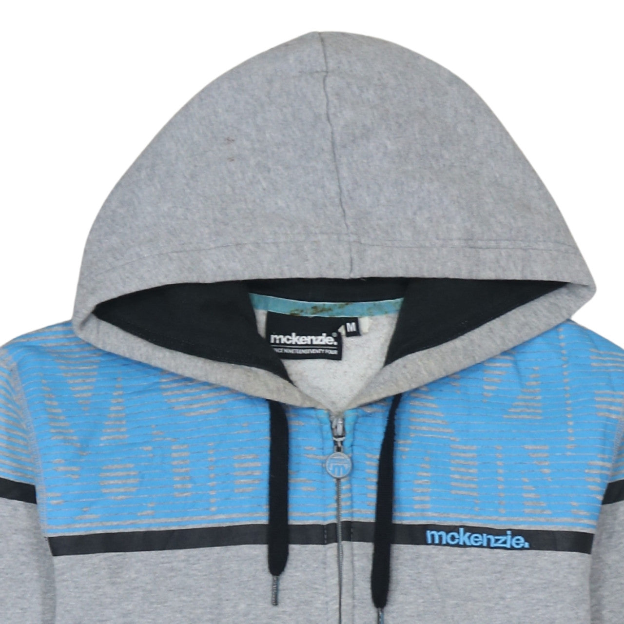 Mens UK Size M McKenzie Grey Full Zip Hoodie