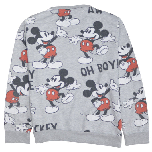 Disney Women’s Grey Mickey Mouse Pullover Sweatshirt Size M 12/14