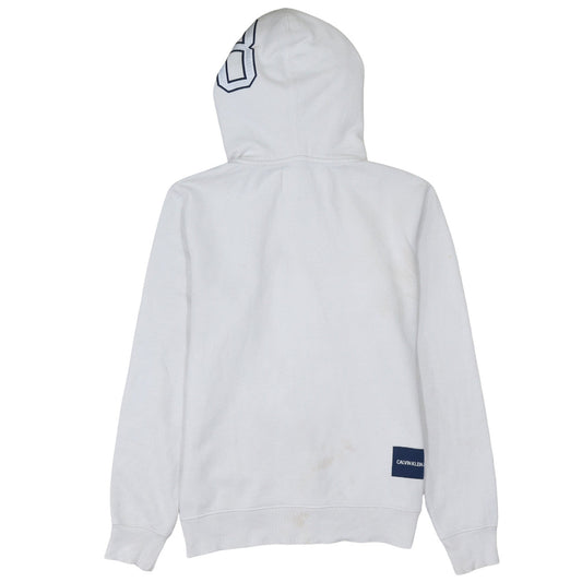 Mens UK Size S Calvin Klein Jeans White Pullover Hoodie
