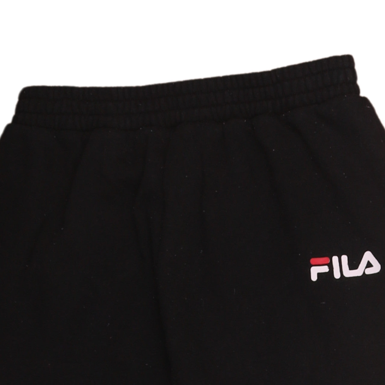 Brand and care label for Fila boys’ black jogger trousers 13-15 years fleece activewear pants