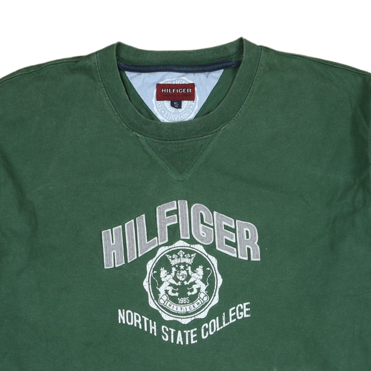 Mens UK Size XL Hilfiger Green Pullover Sweatshirt