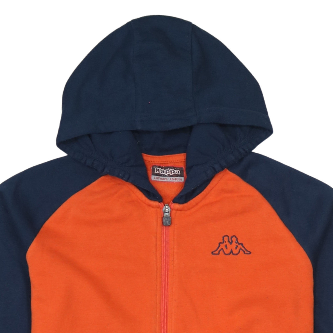 Additional view of Kappa boys’ orange & navy full zip hoodie 14 years 164cm cotton blend