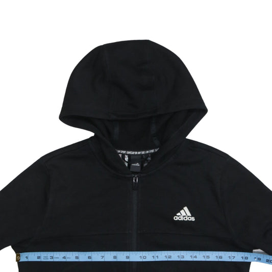 Boys UK Size 13-14 Years adidas Black Full Zip Hoodie