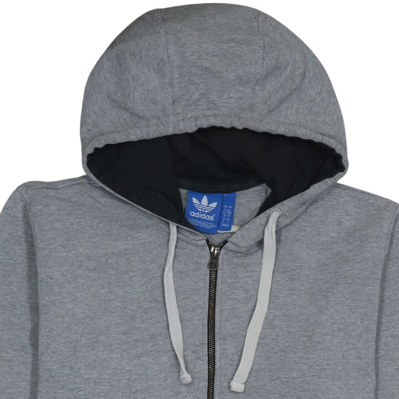 Mens UK Size L adidas Grey Full Zip Hoodie