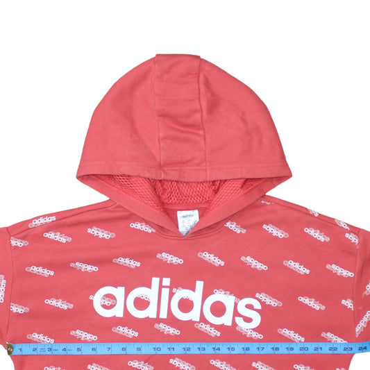 Womens UK Size L adidas Red Pullover Hoodie