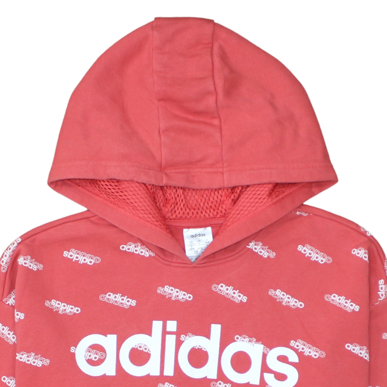 Womens UK Size L adidas Red Pullover Hoodie