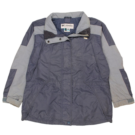 Columbia Women's Blue Long Parka Jacket L Waterproof Outdoor