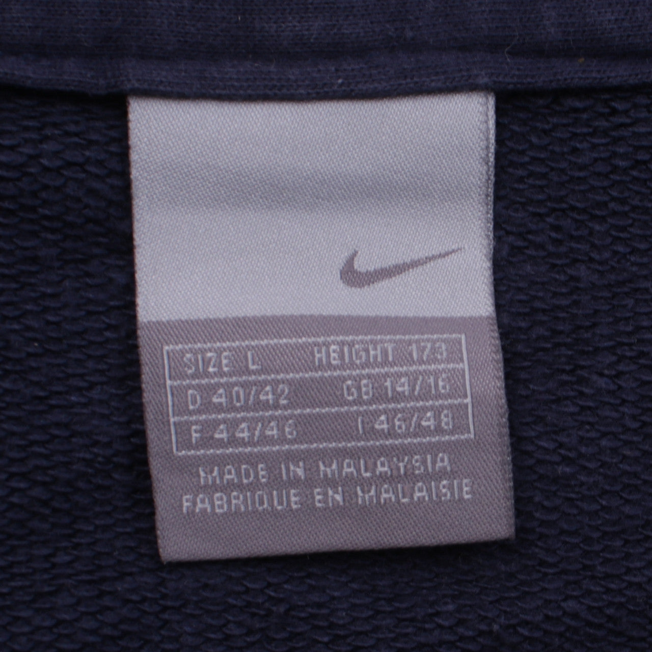 Womens UK Size L Nike Blue Full Zip Hoodie