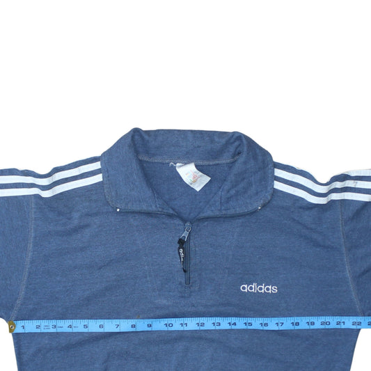 Mens UK Size XS adidas Blue 1/2 Zip Sweatshirt