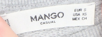 Womens UK Size XS Mango Grey Pullover Sweatshirt