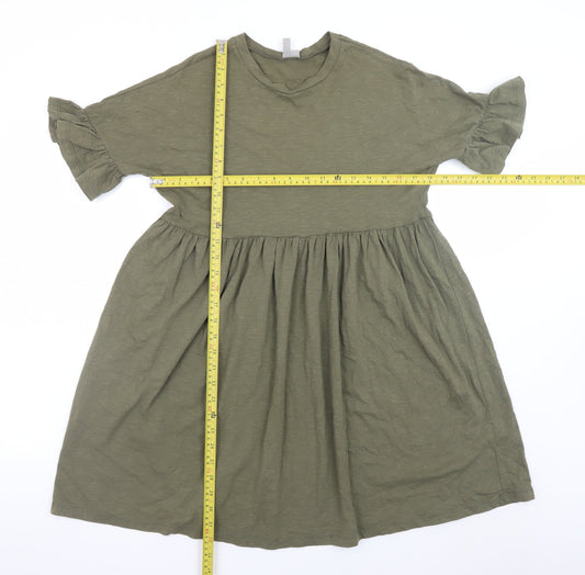ASOS Women’s Green Size 10 Cotton Smock Knee Length Dress