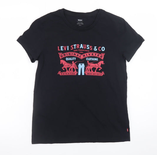 Womens UK Size S Levi's Black Basic T-Shirt