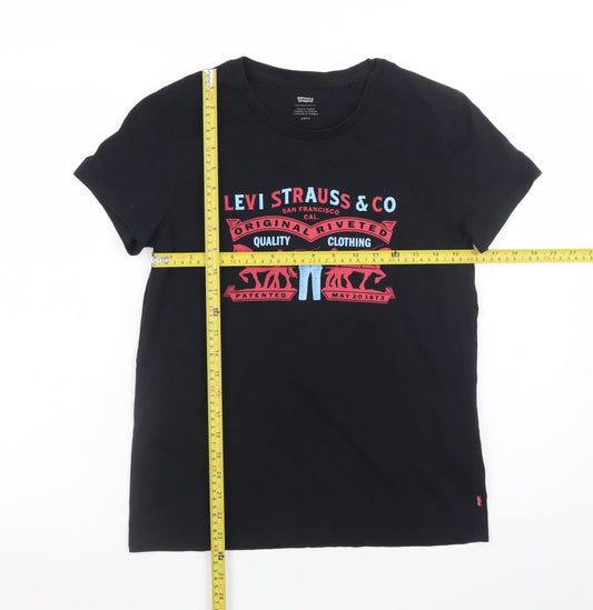 Womens UK Size S Levi's Black Basic T-Shirt