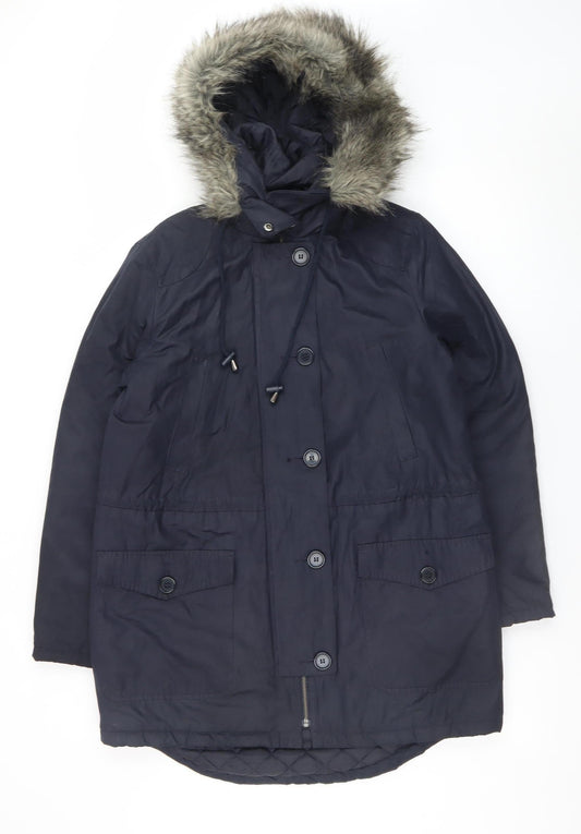 Womens UK Size M Great Plains Blue Parka Coat