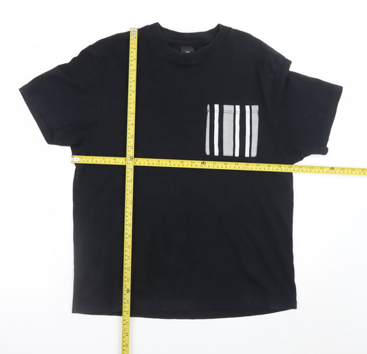 Mens UK Size M River Island Black T-Shirt