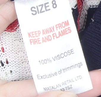 Womens UK Size 8 Papaya Multicoloured Pullover Jumper