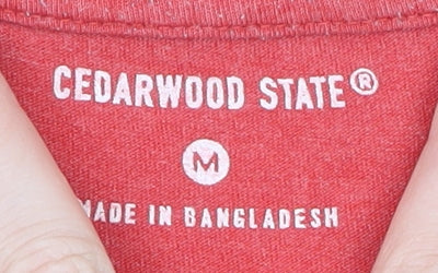 Mens UK Size M Cedarwood State Red T-Shirt