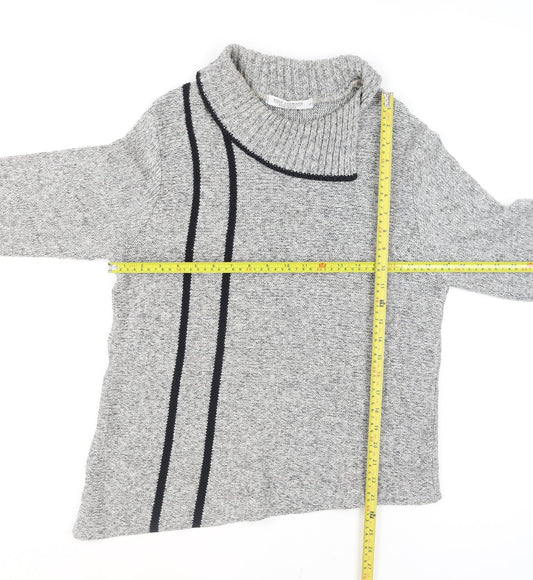 Anne Cramond Womens Grey Cowl Neck Chunky Knit Jumper Size L