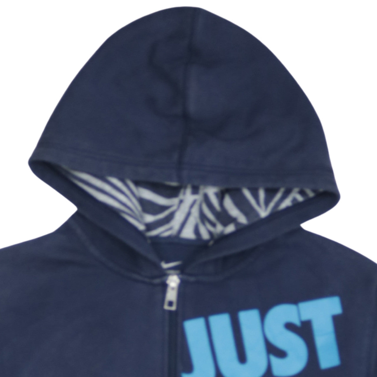 Additional view of Nike boys’ blue full zip hoodie xl 13-15 years just do it logo fleece