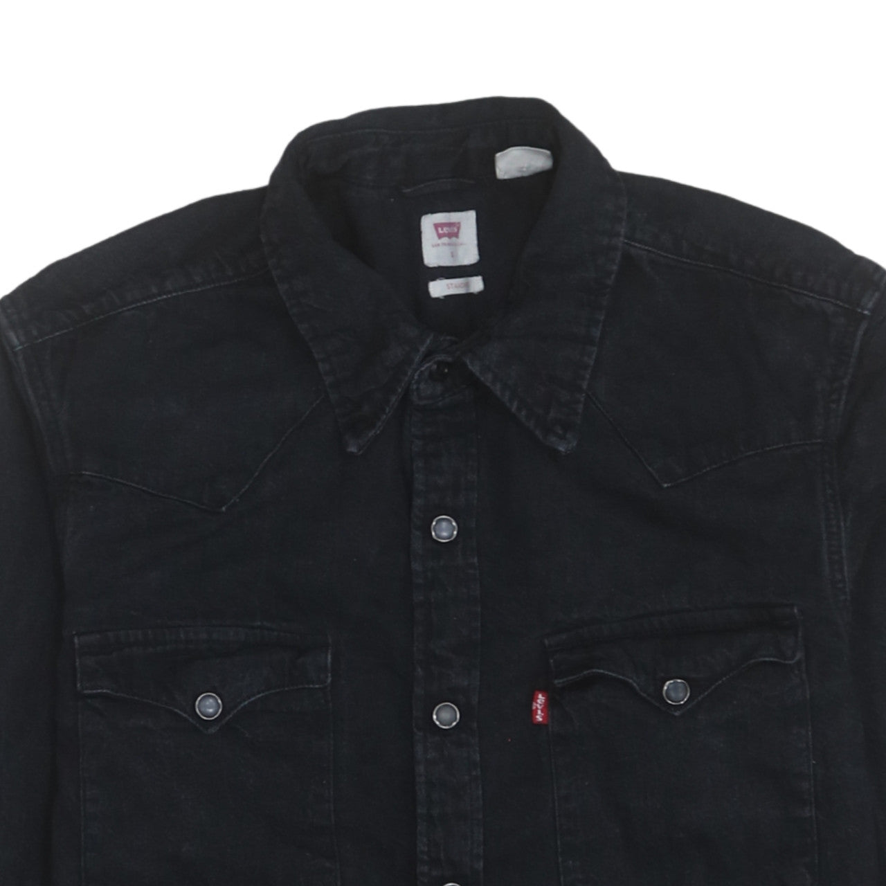 Levi's Men's Black Denim Long Sleeve Western Button-Up Shirt Size S
