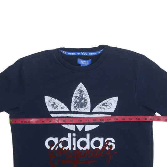 Mens UK Size S adidas Blue Pullover Sweatshirt