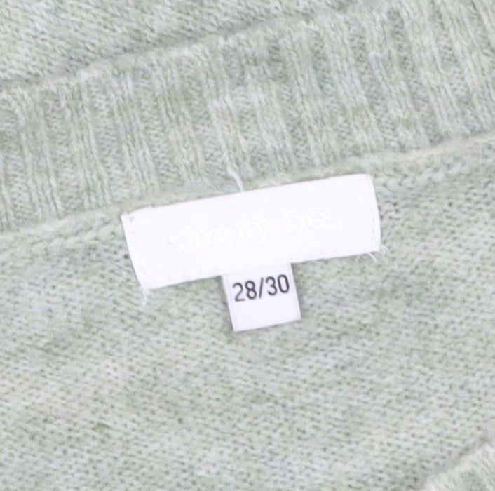 Womens UK Size 28/30 Simply Be Green Pullover Jumper