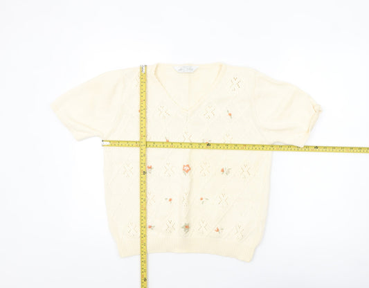 Womens UK Size 16 Marks and Spencer Beige Pullover Jumper