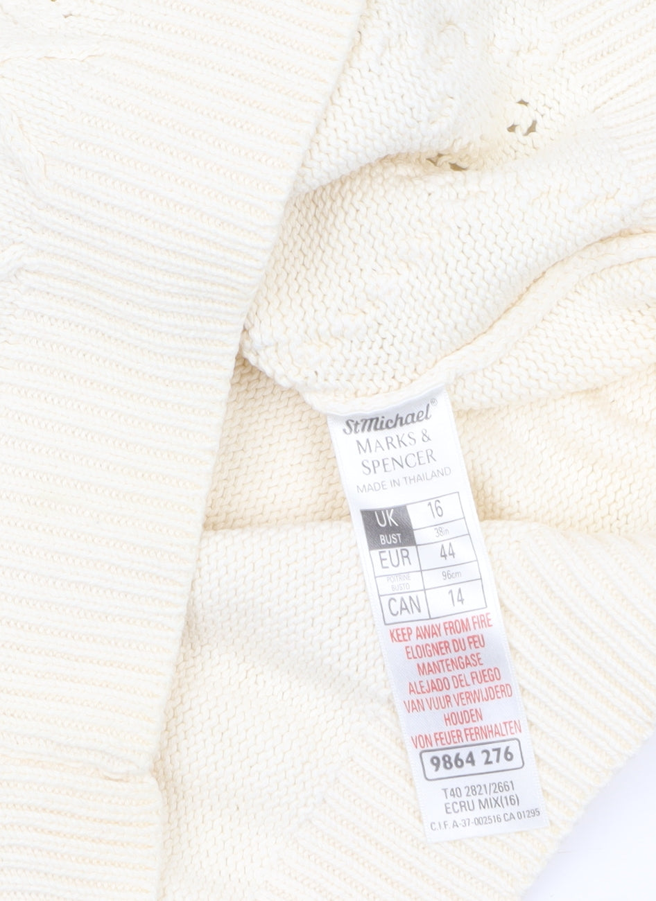 Womens UK Size 16 Marks and Spencer Beige Pullover Jumper