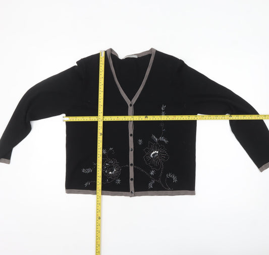 Womens UK Size 14 Marks and Spencer Black Cardigan Jumper