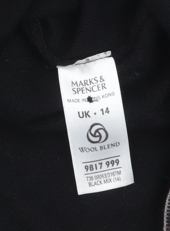 Womens UK Size 14 Marks and Spencer Black Cardigan Jumper