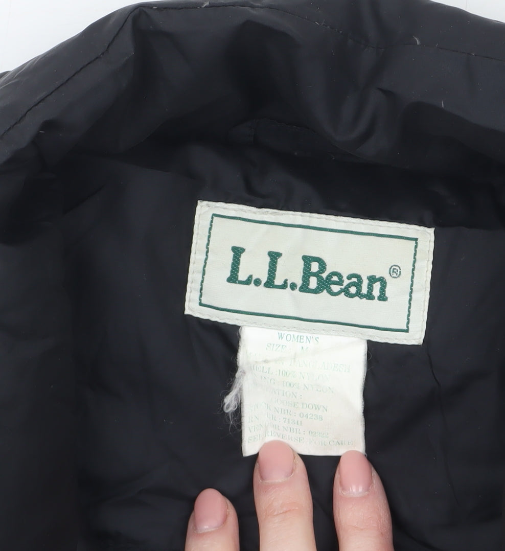 Womens UK Size M L.L.Bean Black Puffer Jacket