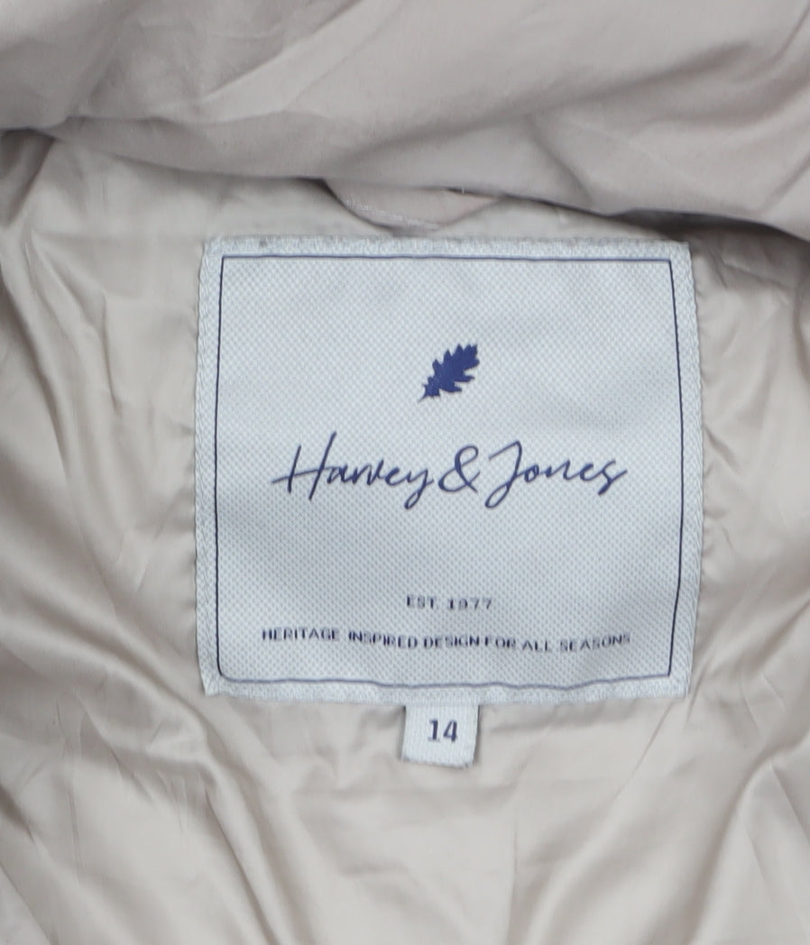 Womens UK Size 14 Harvey & Jones Beige Puffer Jacket