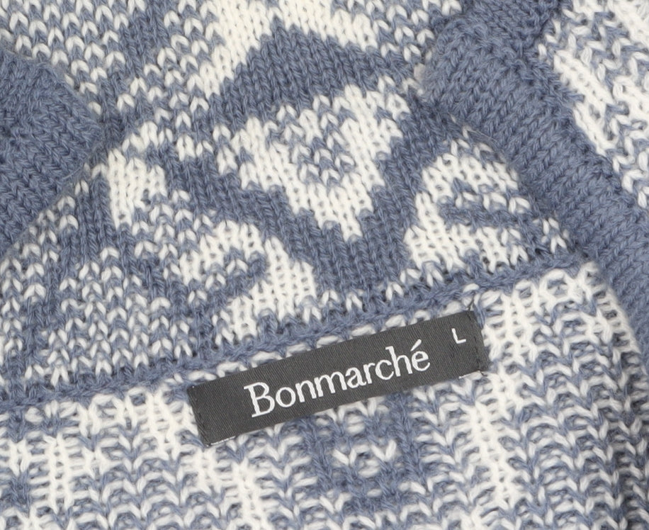 Womens UK Size L Bonmarché Blue Cardigan Jumper