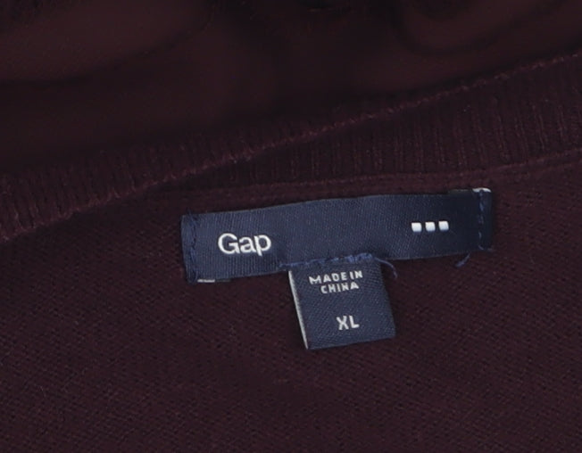 Gap Women's Burgundy Long Sleeve Cardigan XL Cotton Viscose Blend