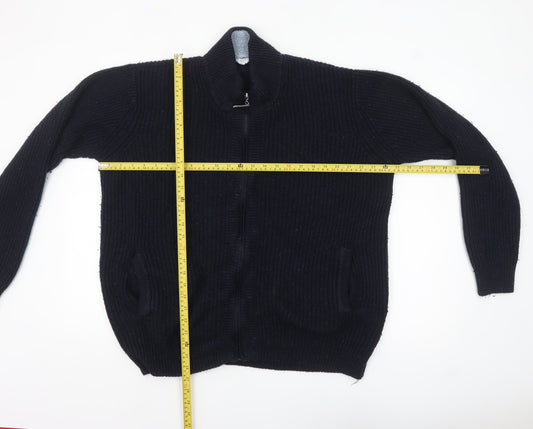 Mens UK Size XL Cotton Traders Blue Full Zip Jumper