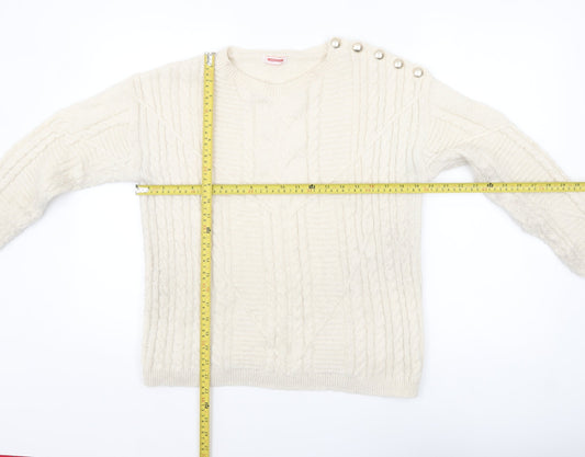 Womens UK Size 10 Damart Ivory Pullover Jumper