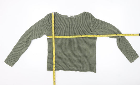 Womens UK Size XS MNG Green Pullover Jumper