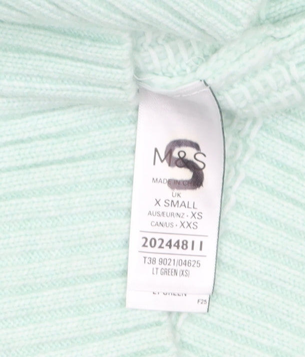 Womens UK Size XS Marks and Spencer Green Pullover Jumper