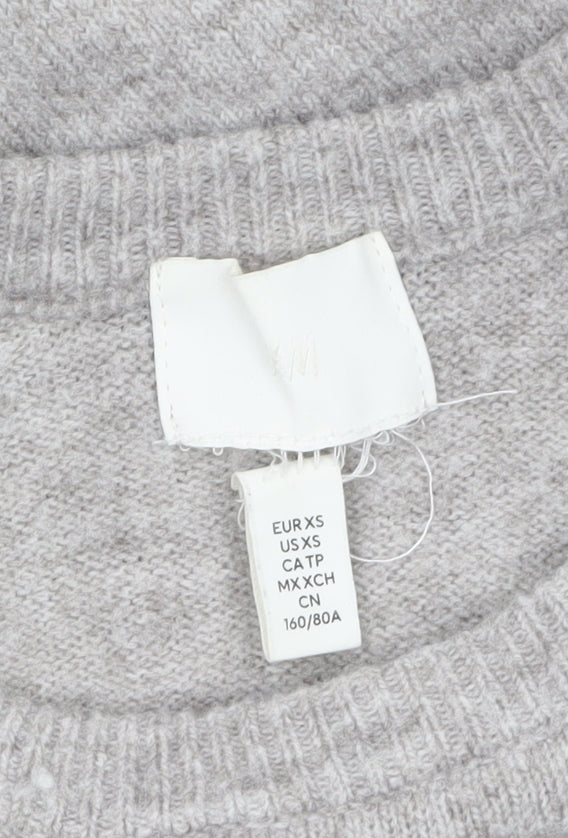 Womens UK Size XS H&M Grey Pullover Jumper