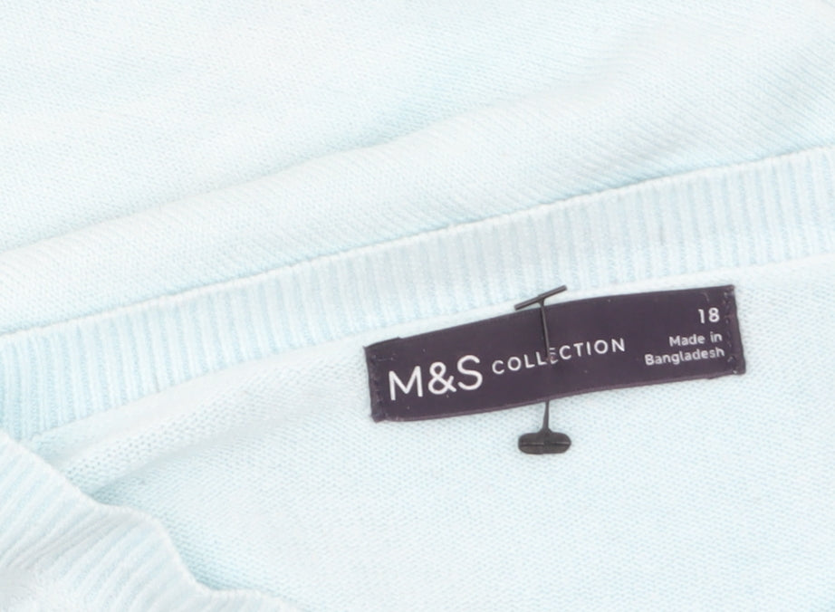 Womens UK Size 18 Marks and Spencer Blue Pullover Jumper