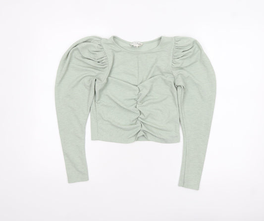 Womens UK Size 8 Miss Selfridge Green Cropped Blouse