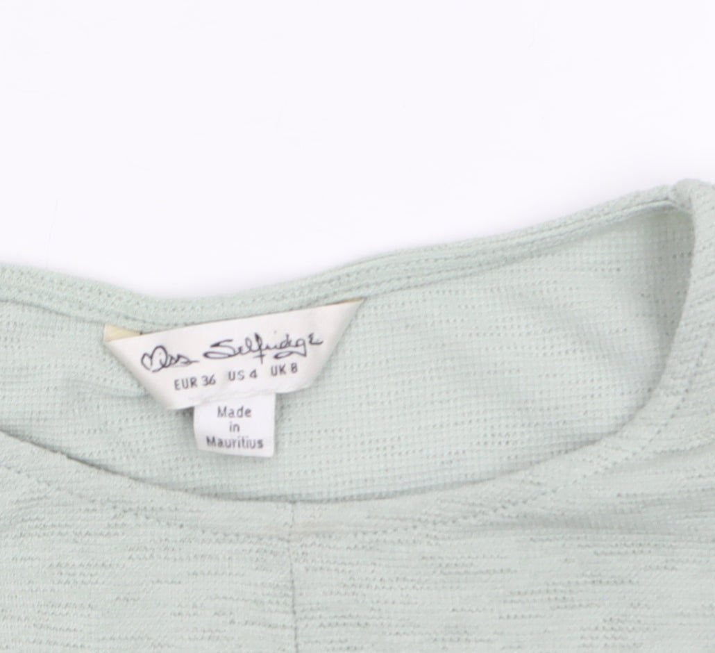 Womens UK Size 8 Miss Selfridge Green Cropped Blouse