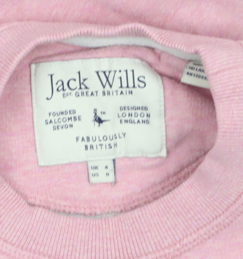 Womens UK Size 4 Jack Wills Pink Pullover Sweatshirt