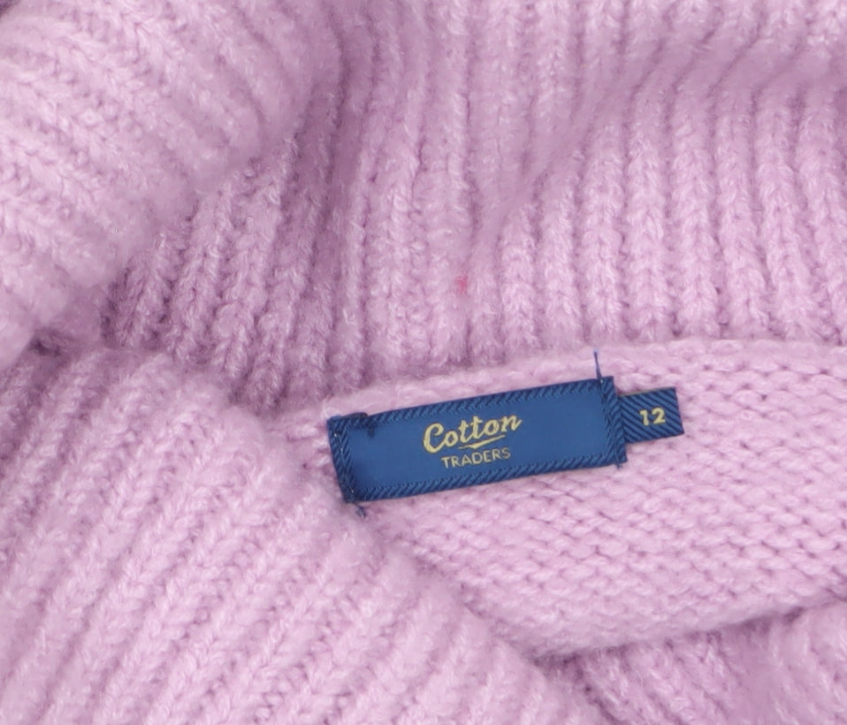 Womens UK Size 12 Cotton Traders Pink Pullover Jumper