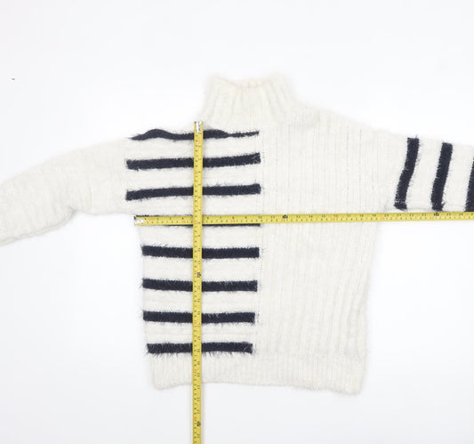 Womens UK Size S Marks and Spencer White Pullover Jumper