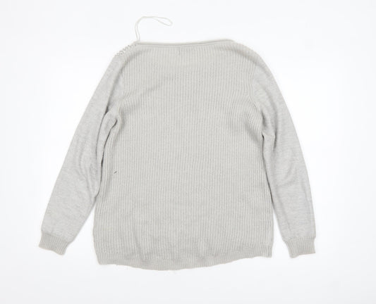 Womens UK Size 12 Mint Velvet Grey Pullover Jumper