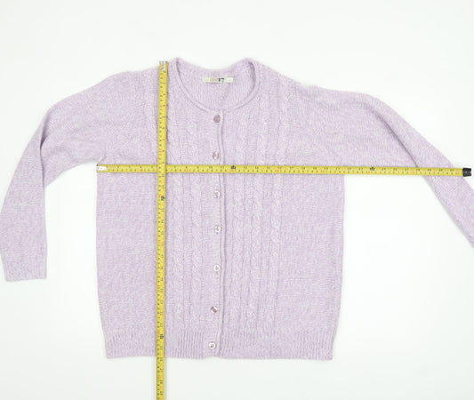 Womens UK Size 18 EWM Purple Cardigan Jumper